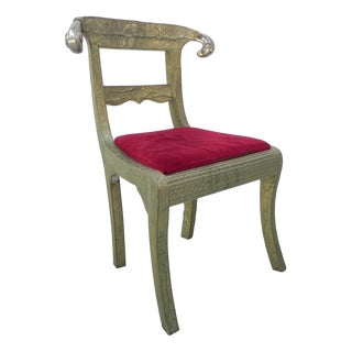 Dining Chair with Stamped Tin, 1920s For Sale