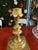 Mid-Century Modern Large Brass Vintage Candlestick Holder With Leaf Accents For Sale - Image 3 of 7