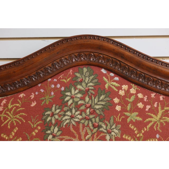 Traditional Hand Done Needlepoint in Carved Mahogany Frame For Sale - Image 3 of 6
