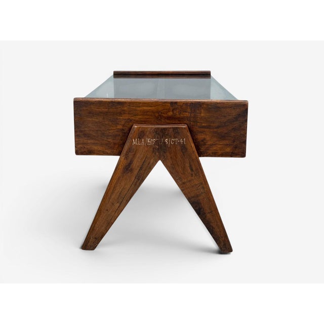 Pierre Jeanneret, Coffee Table, Teak, Glass, Chandigarh, India, 1960s For Sale In New York - Image 6 of 11