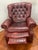 Bauhaus Vintage Pair of Oxblood Tufted Leather Writers Recliner Armchairs For Sale - Image 3 of 10