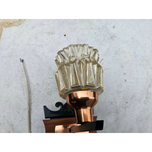 Wall lamp from the 1970s, signed Western Germany, dimensions: height 21 cm, width 12 cm, depth 15 cm, lampshade diameter...