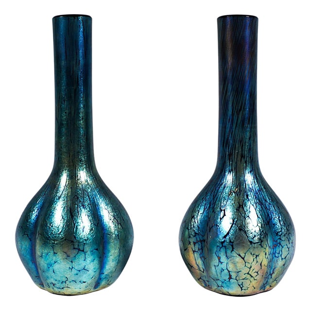 Art Nouveau Ruby Papillon Soliflore Vases from Loetz, Austria-Hungary, 1900s, Set of 2 For Sale