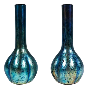 Art Nouveau Ruby Papillon Soliflore Vases from Loetz, Austria-Hungary, 1900s, Set of 2