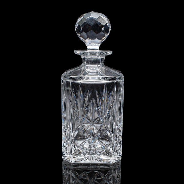 1970s Vintage Scotch Decanter, English, Cut Crystal Glass, Whiskey, Bourbon, Spirits For Sale - Image 5 of 12