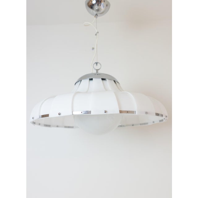 Large White Pendant Lamp by Guzzini for Meblo, 1970s For Sale - Image 6 of 6