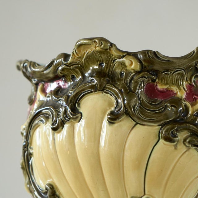 Large Italian Capodimonte Pottery Vase or Planter, Early 20th Century For Sale - Image 3 of 12