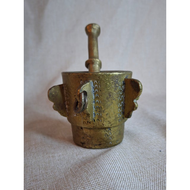 16th or 17th C? Spanish Renaissance Bronze Mortar and Pestle Ribbed Fin Judaica Antiquity For Sale In Boston - Image 6 of 16