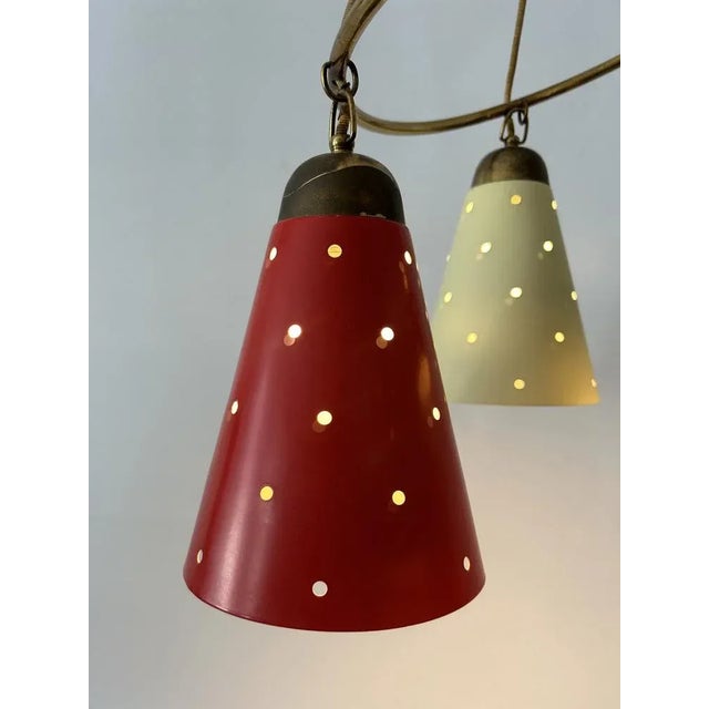 Mid-Century Modern Four-Armed Chandelier, Germany, 1950s For Sale - Image 17 of 18