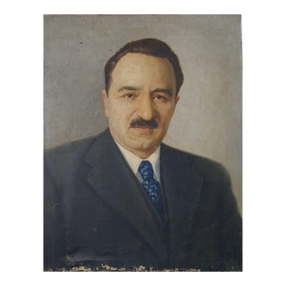 Anastas Mikoyan Portrait Painting, Soviet Socialist Realism Art, 1970s 90-70 For Sale
