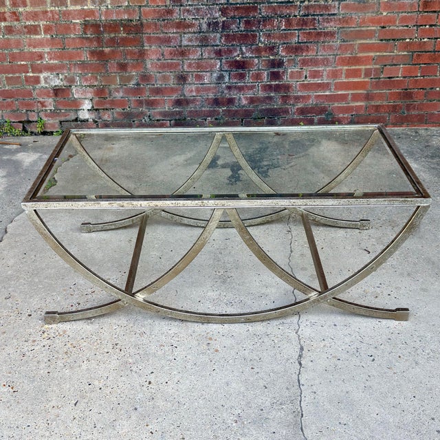 Uttermost Contemporary Hollywood Regency Silver Leafed Coffee Table - Uttermost Attributed For Sale - Image 4 of 16