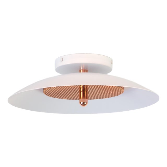 Signal Flush Mount, White & Copper, From Souda, Modern, Minimal, Led Ceiling Light For Sale