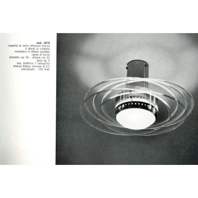 Brass and Glass 2079 Ceiling Lamp by Max Ingrand for Fontana Arte, Italy, 1960s For Sale - Image 16 of 17
