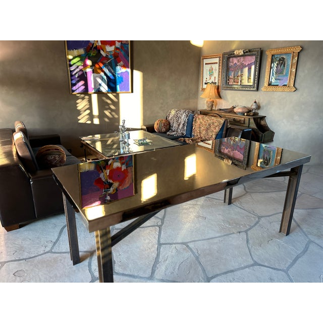 2010s Brutalist Industrial Modern Dining Table, Solid Steel, Chrome Plated. For Sale - Image 5 of 18