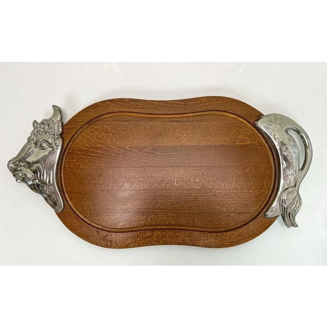 Cutting Boards with Chrome Plate Ox and Pig from BMF, 1950s, Set of 2 For Sale - Image 6 of 8