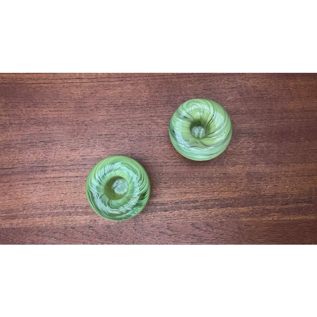 Vintage Swirl Cloud Art Glass Candleholder, 1970s, Set of 2, in Very Good conditions. Designed 1970 to 1979