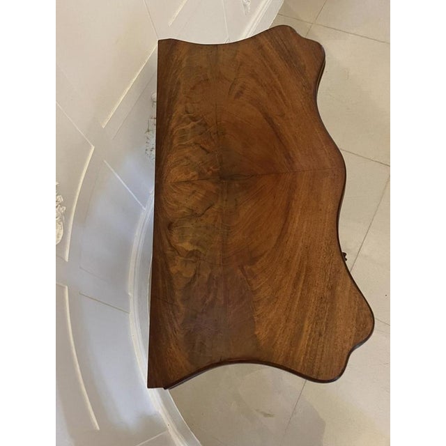 Antique Victorian Figured Mahogany Card or Console Table, 1860s For Sale - Image 10 of 16