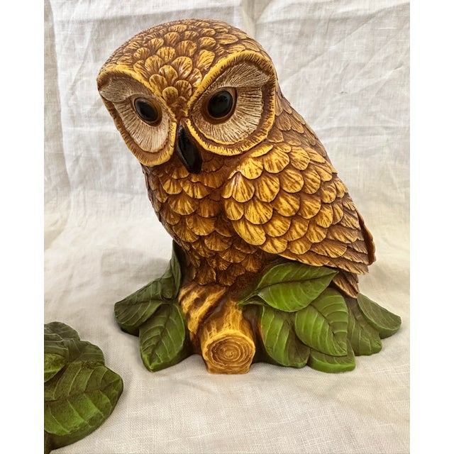 1970s 70's MCM Homco Pair of Owls For Sale - Image 5 of 7