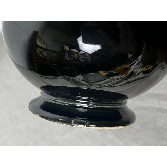 Vintage McCoy Black Ceramic Urn For Sale In Tampa - Image 6 of 8