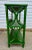 Mid-Century Green Rattan Etagere Bookcase Console - Newly Painted For Sale - Image 4 of 10