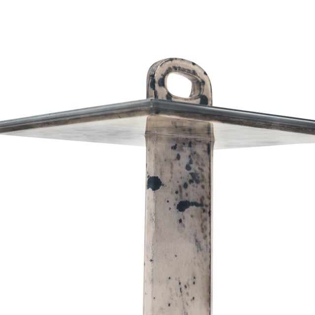 Parchment T Table (grey Parchment & Stainless) For Sale In San Francisco - Image 6 of 7