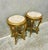 French French Style Side Table Set of 2 – Beige Marble Topped With Gold Leaf Details For Sale - Image 3 of 7