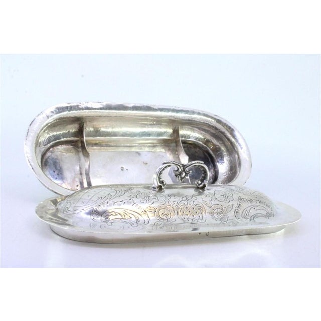 Silver Soap Dish with Engravings and Monogram Cards For Sale - Image 5 of 8
