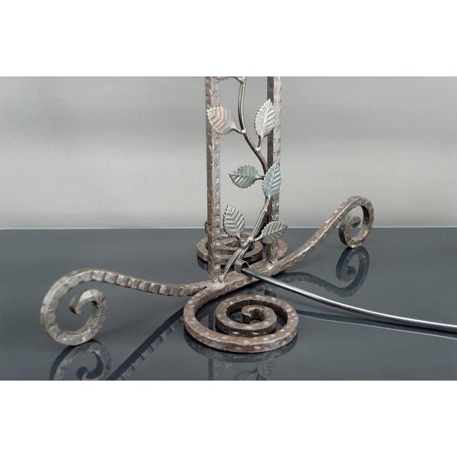 Vintage Art Deco Wrought Iron Lamp by Muller, 1920 For Sale - Image 13 of 18