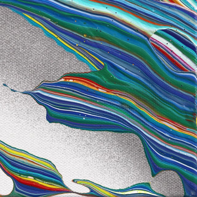 2020s Detach - Abstract Colorful Experimental Optical Illusion Painting on Canvas Original Artwork by Armen Ges For Sale - Image 5 of 9