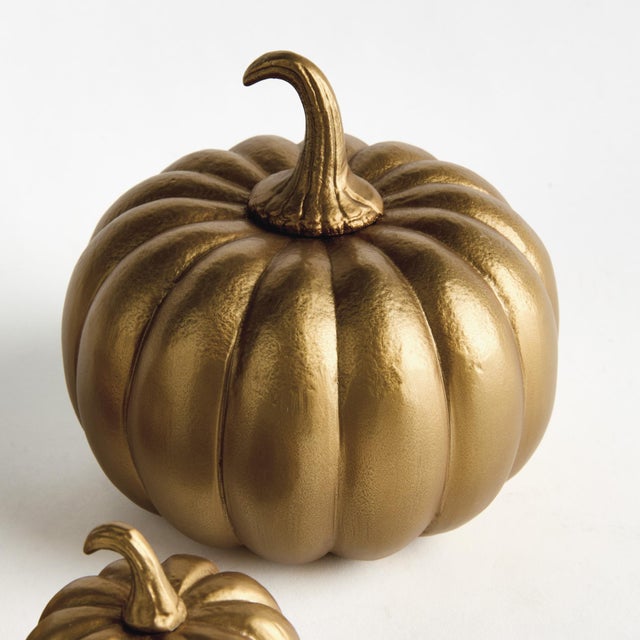 We are leaning into the Autumnal season with our cast aluminum sculpted pumpkins. This set of three adds a festive touch....