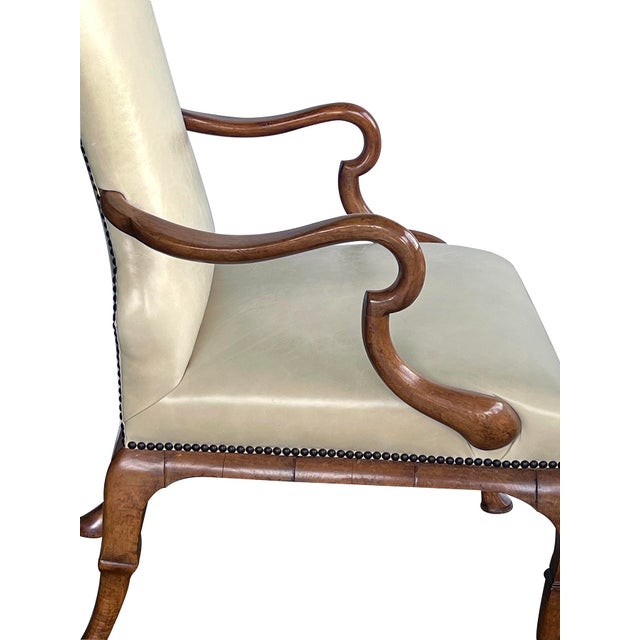 Pair English Queen Anne Style Carved Walnut Shepherd's Crook Armchairs For Sale In San Francisco - Image 6 of 14