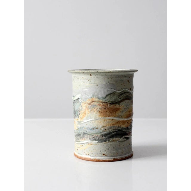 Contemporary Vintage Studio Pottery Vase For Sale - Image 3 of 8