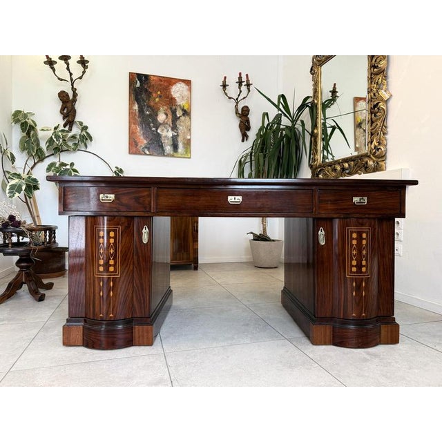 19th Century Art Nouveau Freestanding Desk, 1890s For Sale - Image 5 of 18