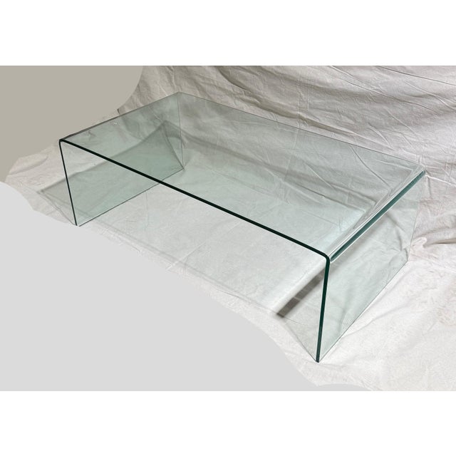 Glass Wonderful Vintage Bent Glass Coffee Table For Sale - Image 7 of 7