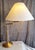 Vintage Table Lamp with Brass Base and Cream-White Fabric Shade, 1980s For Sale - Image 6 of 9