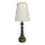 1970s Solid Brass Tall Accent Lamp With Woven Cream Shade For Sale