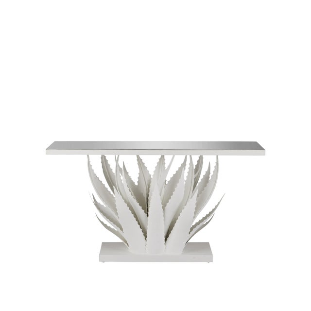 White Currey & Company Agave White Console Table For Sale - Image 8 of 8