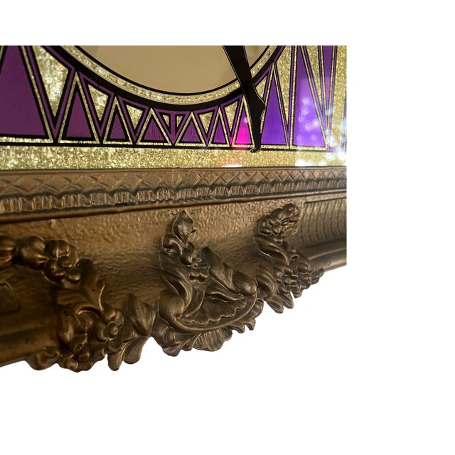 Rare Vintage Mid Century Modern Postmodern 1970s African Disco Mirror Wall Art 1980s Ornate Regency MCM For Sale In Palm Springs - Image 6 of 11