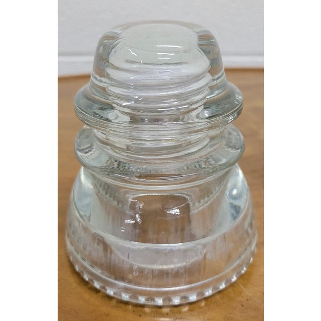 Vintage Hemingray 42 Clear Glass Insulator For Sale - Image 9 of 10