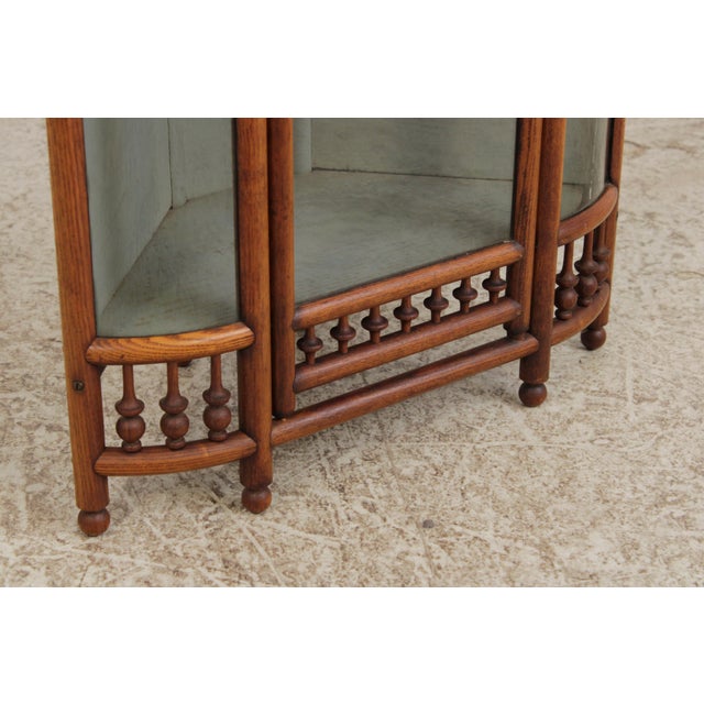 Antique Victorian Oak Stick & Ball Corner Hanging Cabinet For Sale - Image 9 of 12