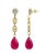 Contemporary 45 Carat Ruby Drop and Diamond Hanging/Chandelier Earrings 14 Karat Yellow Gold For Sale - Image 3 of 18