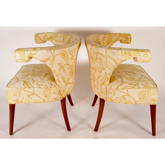 Mid-Century Modern 1960s Vintage Tommi Parzinger Veronese Klismos Upholstered Armchairs- Set of 2 For Sale - Image 3 of 12