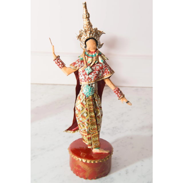 1970s Lee Menichetti Thailand Dance Costumed Sculptures- Set of 3 For Sale - Image 4 of 13