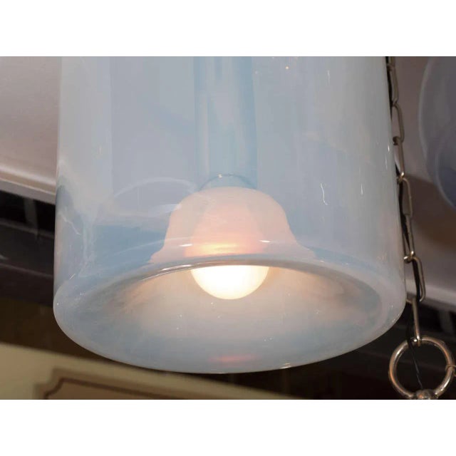 1970s Italian Opaline Glass Shade Pendant Light by Sothis For Sale - Image 4 of 6