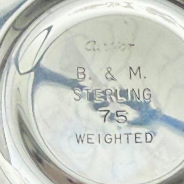 1960s Pair of Cartier Sterling Silver Candlesticks & Gorham Manufacturing Company Three-Light Candelabra For Sale - Image 9 of 10