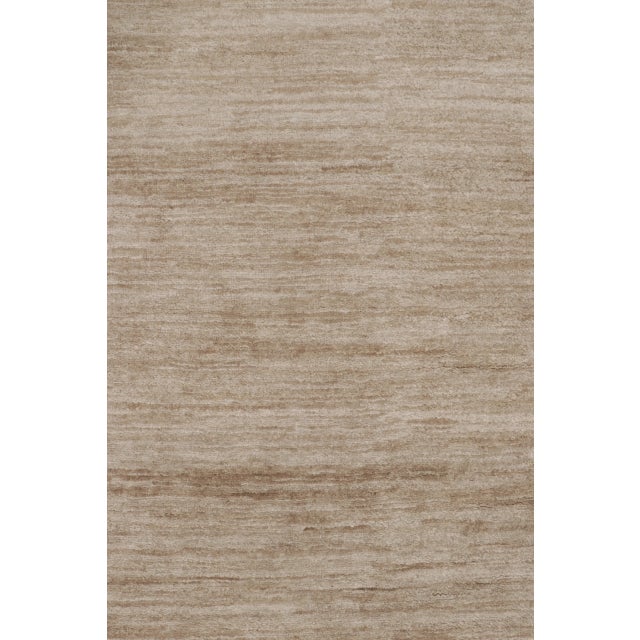 Contemporary Oversized Textural Linen Rug by Rug & Kilim, India, Sand Brown For Sale In New York - Image 6 of 9