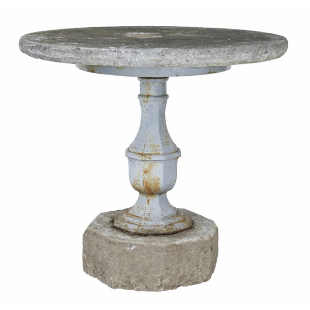 19th Century Swedish Stone and Iron Garden Table, 1860s For Sale - Image 6 of 6