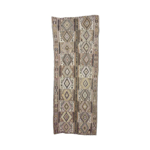 Textile Vintage Pastel Turkish Kars Kilim Rug For Sale - Image 7 of 7