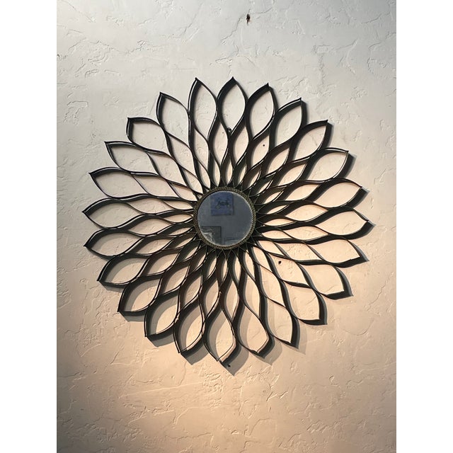 1970s 1970's Weathered Mirror Metal Starburst For Sale - Image 5 of 5