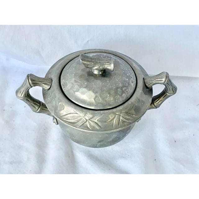 Vintage Faux Bamboo Aluminum Sugar Container For Sale In New Orleans - Image 6 of 11